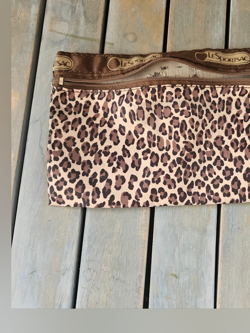 LESPORTSAC Leopard Print Small Makeup/Cosmetic Pouch Coin Purse
